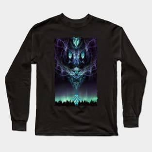 Midnight Aura - Visionary Fractal Manipulation - Manafold Art Long Sleeve T-Shirt